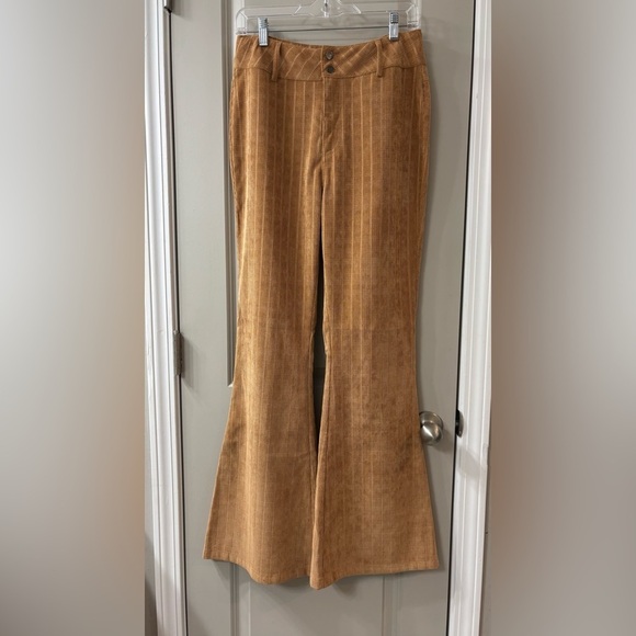 Pink Lily Pants - Pink Lily Camel Corduroy Flare Pants